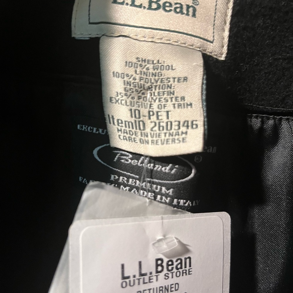 L.L. Bean Black Pea Coat - Picture 3 of 5